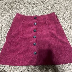 wine colored skirt